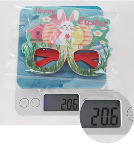 Easter party glasses featuring rabbits and eggs, weighing 20.6 grams in plastic packaging