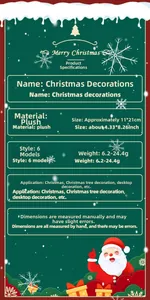 Detail specifications of 11x21cm plush Christmas snowman hanging ornaments for tree decor