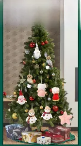 Detailed Christmas tree ornament set featuring sequined owls, stars, and gnomes