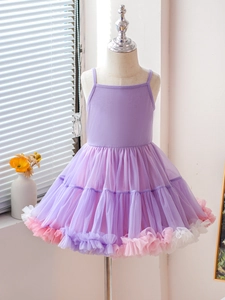 Girls Tutu Suspender Dress Layered Mesh Princess Dress For Party Dance Sleeveless Toddler Ball Gown Skirt Baby Clothes