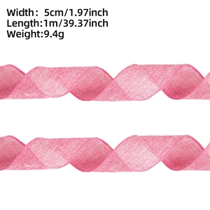 Detailansicht der rosa Netzband-Textur mit 5 cm Breite und 1 m Länge Spezifikationen