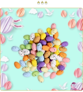 Macro shot of colorful speckled Easter eggs in pastel shades for DIY holiday decorations