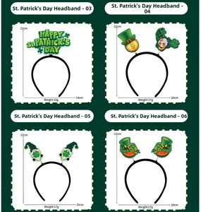 Détails de serre-têtes Saint-Patrick avec trèfle vert, gnome et pièces d'or décoratives