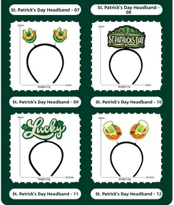 Vue détaillée des serre-têtes Saint-Patrick avec dimensions 24cm et poids de 17g