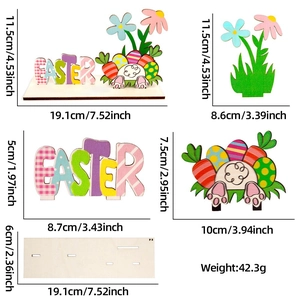 Easter wooden desk ornaments with rabbit and EASTER lettering for holiday party decoration