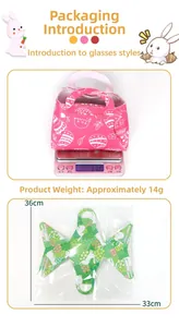 Detailed size view of Easter felt gift bag showing weight 14g and 36cm dimensions