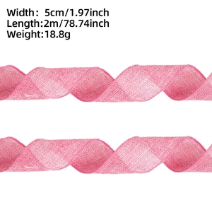 Detailaufnahme von rosa Netzband für Ostergeschenke mit 5cm Breite und Drahtkantendetail