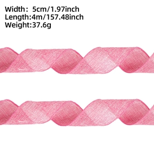 Rosa Drahtkanten-Juteband mit Details zu 5cm Breite und 4m Länge für Osterverpackungen