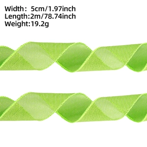 Makroaufnahme von 5cm grünem Netzband, 2 Meter lang, 19,2g Gewicht für Dekorationen
