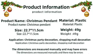 Detailed specifications of PET plastic Christmas icicle pendant size 22.7x11.5cm for decor