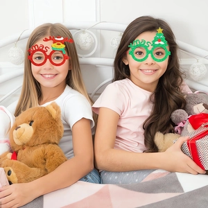 Lunettes de Noël pour enfants avec bois de renne et sapin brillant pour fête