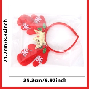 Detail showing red reindeer antlers with golden crown and dimensions 25.2cm by 21.2cm
