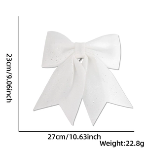 Detailansicht der Größe des weißen Glitzer-Weihnachtsbogens, Maße 23cm mal 27cm