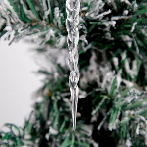 Clear acrylic spiral icicle hanging ornament for Christmas tree festive decoration