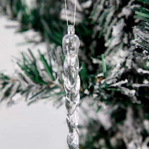 Transparent Plastic Spiral Icicle Christmas Ornaments Simulated Ice Pendants Set For Christmas Tree Festival Home Decor