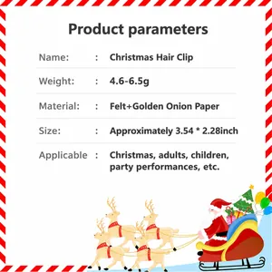 Details zur Weihnachts-Haarklammer aus Filz mit Größenangabe von 9x5,8 cm