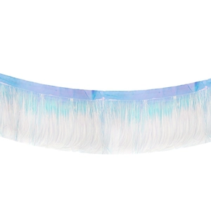 Holographic iridescent fringe banner for birthday party backdrop decoration