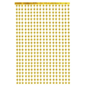 Golden 2m star foil fringe curtain for birthday party wall decoration and backdrop