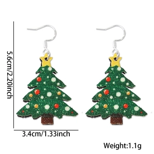 Christmas tree earrings dimensions 5.6x3.4cm weighing 1.1g with festive color dots