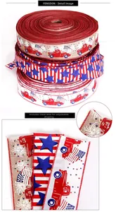 Detail des Drahtrandes am US-Flaggenband für die Deko zum US-Unabhängigkeitstag