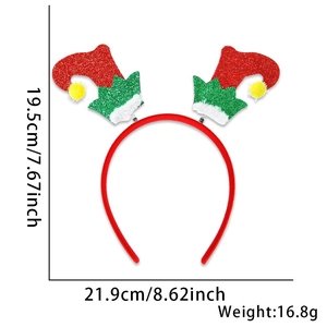 Dimensions du serre-tête chapeau d'elfe: 19,5 cm de haut et 21,9 cm de large