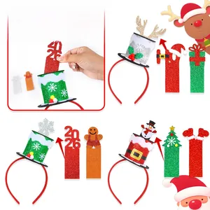 DIY Christmas headband with interchangeable glittery festive felt topper icons