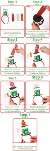 DIY Christmas headband with interchangeable glitter sequins and felt holiday hat charms
