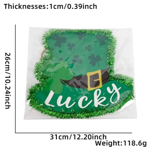 Dimensions détaillées pour la plaque murale Lucky en bois en forme de chapeau
