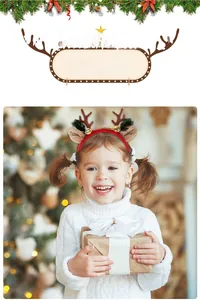 Close-up of Christmas reindeer antler headband with bells and soft faux fur ears