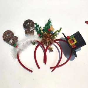 Detailed set of Christmas headbands with reindeer antlers and sequined festive decorations