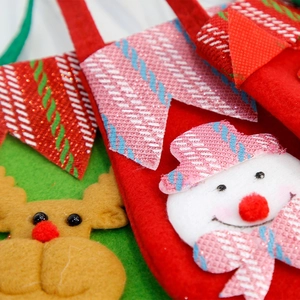 Christmas snowman and reindeer non-woven felt gift bags for candies and holiday treats