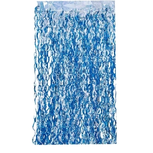 2M laser blue wave fringe curtain for festive birthday party wall background decoration