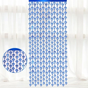 Rideau à franges bleu brillant en forme de diamant de 2m pour décor de fête