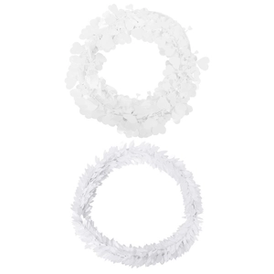7.5m white heart leaf Christmas garland and artificial vine wreath for festive decor