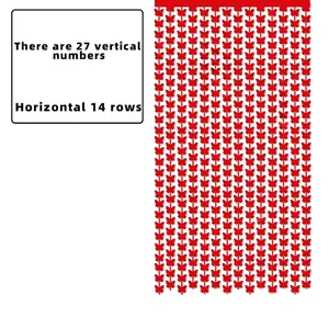 Rideau de papillons rouges 2m pour décoration murale, 14 rangées de 27 papillons par rangée