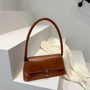 Sac à Bandoulière Sous le Bras en Cuir PU Style Français pour Femmes 2025 Mode Rétro Sac Baguette avec Boucle en Métal Sac à Main Quotidien
