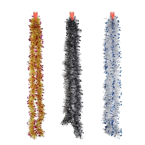 Three assorted colors of star-shaped hanging garlands for Christmas and party decoration