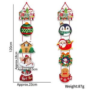 Detailansicht der Größe von weihnachtlichen Papierbannern mit Weihnachtsmann-Motiven
