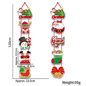 Detaillierte Maße für Merry Christmas vertikale Türbanner mit Weihnachtsmotiven