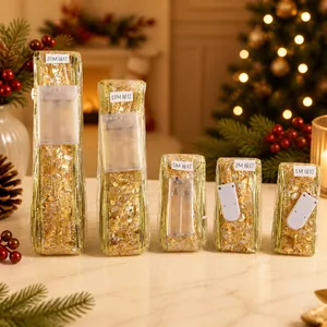 Nastro natalizio dorato a LED con luci bianco caldo per decorazioni dell'albero