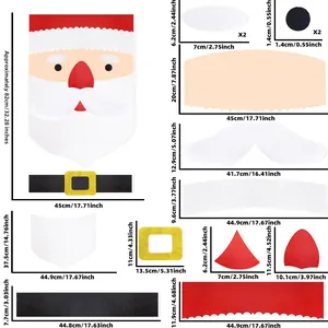 Detailed dimension chart for Christmas DIY Santa Claus non-woven fabric door decoration kit