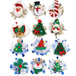 Barrettes à Cheveux de Noël Enfants Père Noël Élan Bonhomme de Neige Épingle à Cheveux de Fête de Vacances pour Filles