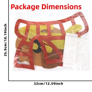 DIY Christmas deer door sticker craft kit with glitter components and size measurements