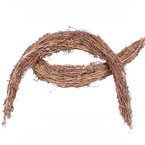 Close-up of natural woven grapevine wreath base for DIY Easter and Christmas home decor