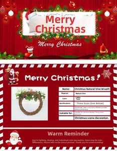 Detail of handmade brown natural rattan wreath for DIY Christmas window decoration