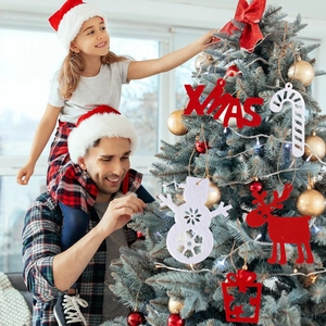 Christmas Felt Hanging Ornaments Reindeer Snowman Gingerbread Man XMAS Letters Tree Decoration Holiday Party Home Decor
