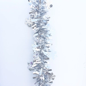 Christmas Snowflake Tinsel Garland Metallic Hanging Decoration For Xmas Party Wedding Holiday Scene Layout Home Decor