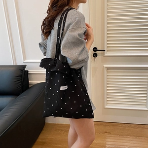 Sac cabas en toile noire à fleurs pour femmes, grande capacité, style décontracté