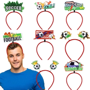 Cerchietto per Capelli a Tema Calcio in Plastica e Feltro per Celebrazioni Mondiali Eventi Sportivi Accessori per Tifosi