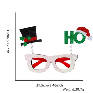 Christmas HO top hat glasses dimensions: 21.5cm width, 13cm height, 20.7g weight